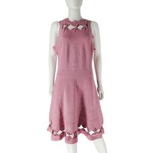 Ted Baker Pink Cherina Bow Detail Knitted Skater Dusty Cocktail Dress